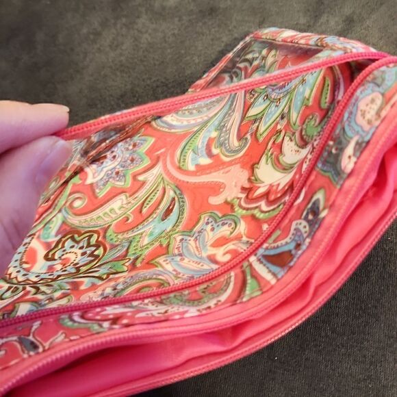 Paisley floral wristlet id card wallet purse clutch pink purse - Picture 8 of 10